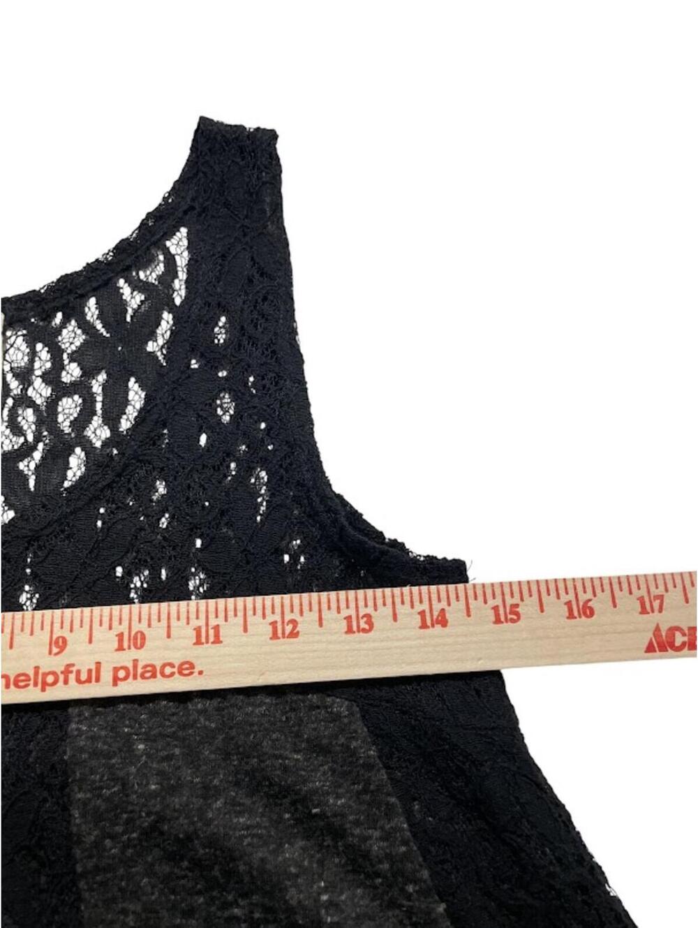 Be Made in USA Black Charcoal Gray Sleeveless Lace Knit Swing Dress NWT Sz Small - Picture 8 of 13